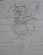 artist:icosahedr cat furry traditional_art // 1042x1340 // 34KB